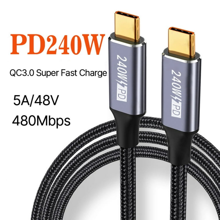 QC3.0 PD 240W USB C To USB Type C Cable PD 240W Fast Charging Charger Cord