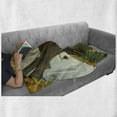 thumbnail image 6 of Tree Soft Flannel Fleece Throw Blanket, Style Cosy Tree Trunk House with Defoliated Autumn Leaves Piles, Cozy Plush for Indoor and Outdoor Use, 50" x 60", Sepia and Lime Green, by Ambesonne, 6 of 6