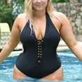 thumbnail image 4 of Sngxgn Swimsuits for Women Modest Tummy Control Swimdress Vintage Bathing Suits Swimwear(Black,M), 4 of 5