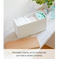 thumbnail image 4 of Yamazaki Home Countertop Organizer, White, Steel + Wood, Lid, Sliding Divider, No Assembly, 4 of 7