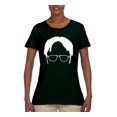 thumbnail image 2 of Wild Bobby, Office Dwight Glasses Face Silhouette Funny Schrute, Pop Culture, Women Graphic Tee, Forest Green, Small, 2 of 4