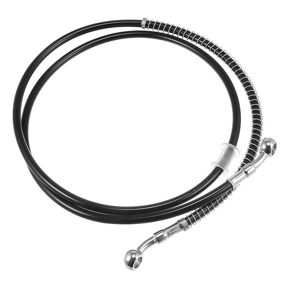 55.12" Length 10mm ID Motorcycle Hydraulic Brake Line Oil Hose Pipe Stainless Steel Braided Cable for ATV Black