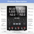 thumbnail image 3 of NICE-POWER Alimentation Double CC Variable : Série Régulée à Commutation Réglable 30V 5A (60V 5A) Parallèle (30V 10A) Haute Précision Port USB 5V/2A Alimentation de Banc et de Labo 4,5 sur 5 Étoiles 2, 3 of 8