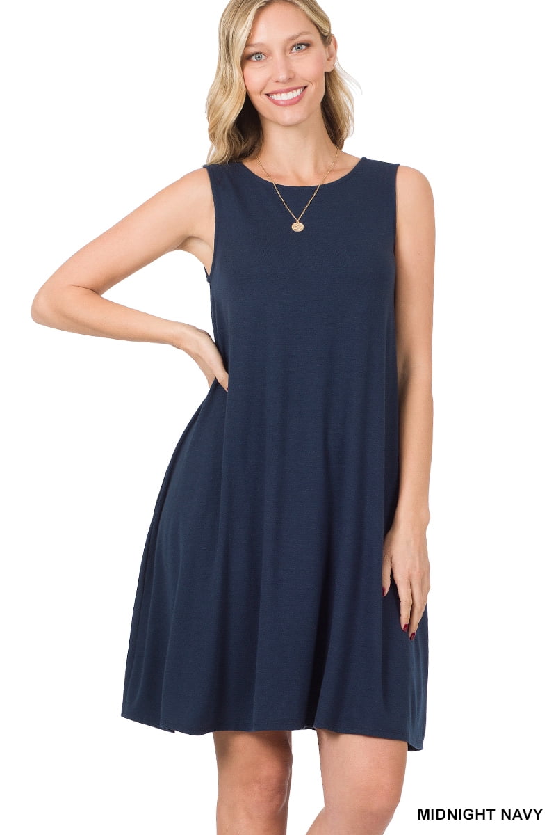 Robe Olive + Oak Sans Manches - Bleu, Taille M - Côte Swing - Occasion Très Bon état