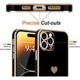 thumbnail image 3 of Entronix Love-Heart Luxury Case for Apple iPhone 16 Pro Heart Case, Cute Design Shiny Bling Cover, Soft TPU Slim Shockproof Protective Case for Apple iPhone 16 Pro for Women Girls, Black, 3 of 6