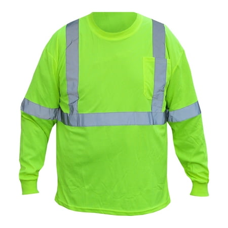 Class 2 Long Sleeve Shirt. Safety Green. With Reflective Tape. Size Extra Large. Part Number (Best Reflective Tape For Clothing)