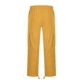 thumbnail image 5 of Men's Casual Cargo Pants with Multi Woven Pockets Solid Color Elastic Waist, 5 of 5