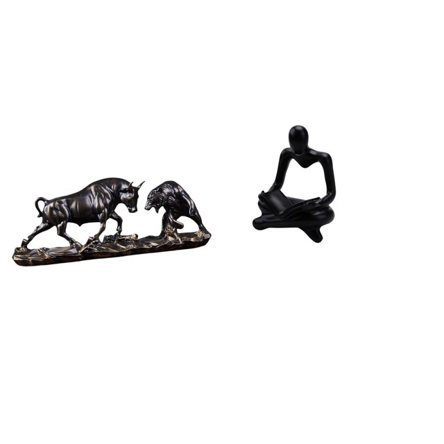 Escultura Abstracta Moderna De Toro Y Pensador, Figura De Vaca Feng Shui, Obra De Arte Animal Creativa Para Escritorio Y Decoración De Sala De Estar, Regalo
