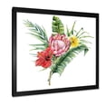 thumbnail image 2 of Designart 'Flowers Bouquet With Protea Plumeria Hibiscus' Traditional Framed Art Print, 2 of 4