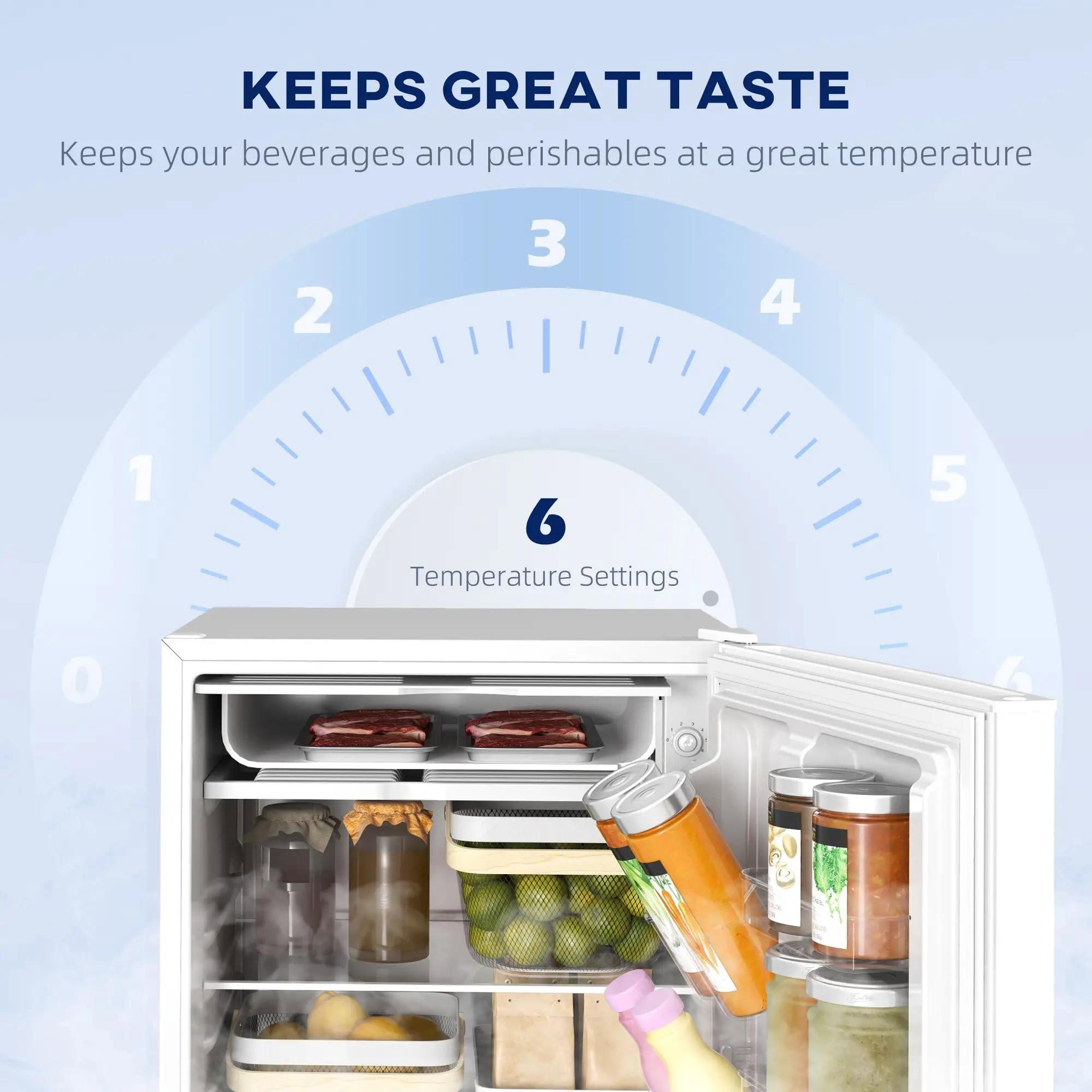 Resenkos 4.5 Cu.Ft Mini Fridge, Single Door Refrigerator with Freezer, Wheels, Adjustable Thermostat, Reversible Door, White