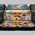 thumbnail image 4 of KUIFORTI Hippie Flower Car Seat Covers Full Set 4 Pcs Front Seats and Rear Bench Cover Protector Highland Cow Removable Automotive Accessories Easy to Install Universal Fit Most Cars, 4 of 7