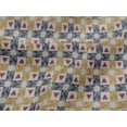 thumbnail image 4 of oneOone Viscose Jersey Fabric Check & Triangle Ikat Decor Fabric Printed BTY 60 Inch Wide, 4 of 5
