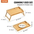 thumbnail image 4 of VEVOR Bamboo Bed Tray Table with Foldable Legs for Eating and Working 19.8*11.8inch+1piece set+Media partition, 4 of 5