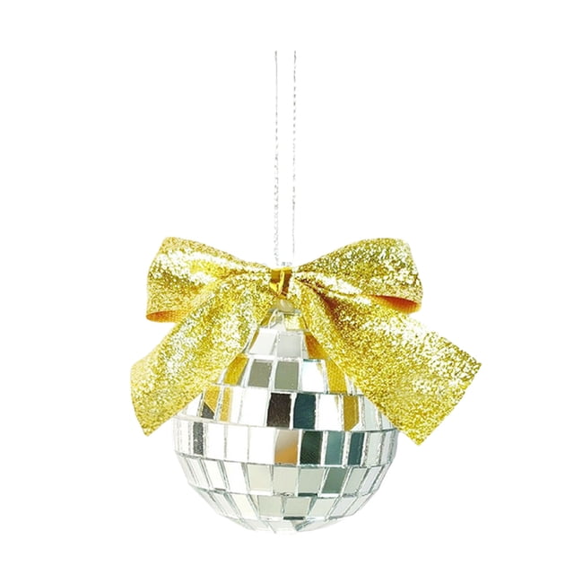 Christmas Tree Ornaments Shatterproof Plastic Baubles With Bow Decorations 5 cm Multicolor