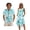 Blue Tropical Leaf, variant on Jamaican Flag Palm Tree Wave Print Matching Couple Outfits His and Hers Set Men's Button Down Shirt & Women's Sleeveless Midi Dress Summer Casual Beach Vacation Clothes, S