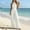 *White, variant on ClodeEU Women's Halter Neck Sleeveless Wide Leg Jumpsuit,Smocked Waist Casual Romper Black,Women's Plus L