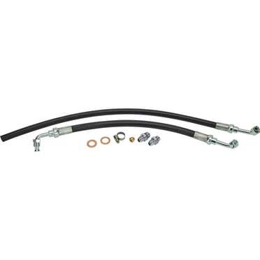 Speedway Motors 1982-88 T-Bird Steering Rack to GM Pump Power Steering Hose Kit with Adapters, 5/8'-18 Inverted Flare Pump End, Suitable for Aftermarket Racks