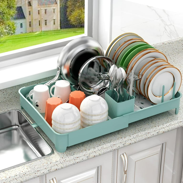 Dish Drying Rack with Drainboard Set for Kitchen Counter Dish Drainer for  Large