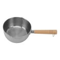 thumbnail image 2 of Sauce Pan Stainless Steel Avoid Stick Noodles Pot Multipurpose Electric Cooking Pot with Wood Long Handle for Soup Milk, 2 of 7