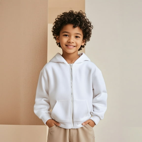 Kids Girls Hoodie Lightweight Long Sleeve Hoodies with Zipper White Hoodie Pocket kids Winter Clothes Girls Toddler Clothes11-12 Years