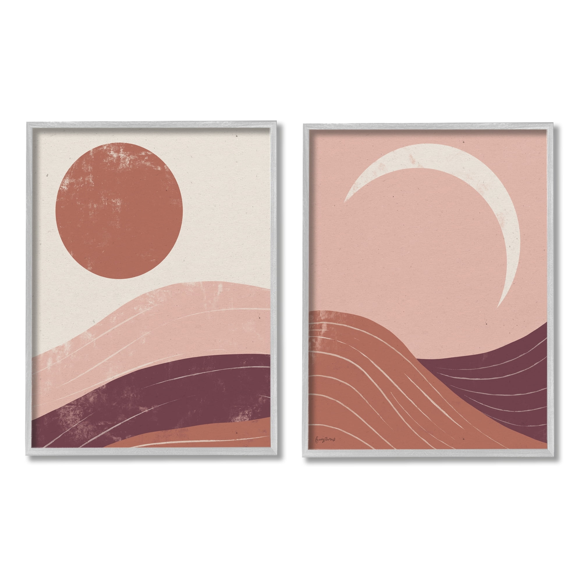 Stupell Industries Sun And Moon Sunrise Sunset Desert Collage, 24 x 30, Design by Becky Thorns