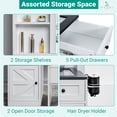 thumbnail image 3 of Naomi Home Vanya Makeup Vanity Desk with Mirror & Lights, Charging Station, 6 Drawers, White, 3 of 11