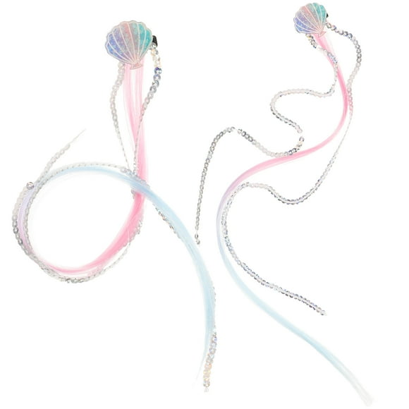 HONMEET 2Pcs Mermaid Hair Accessories For Children Decorative Shell Shape Hair Styling Clips Christmas Party