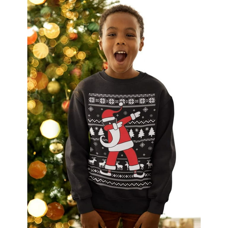 Tstars Boys Unisex Ugly Christmas Dabbing Santa Kids Christmas