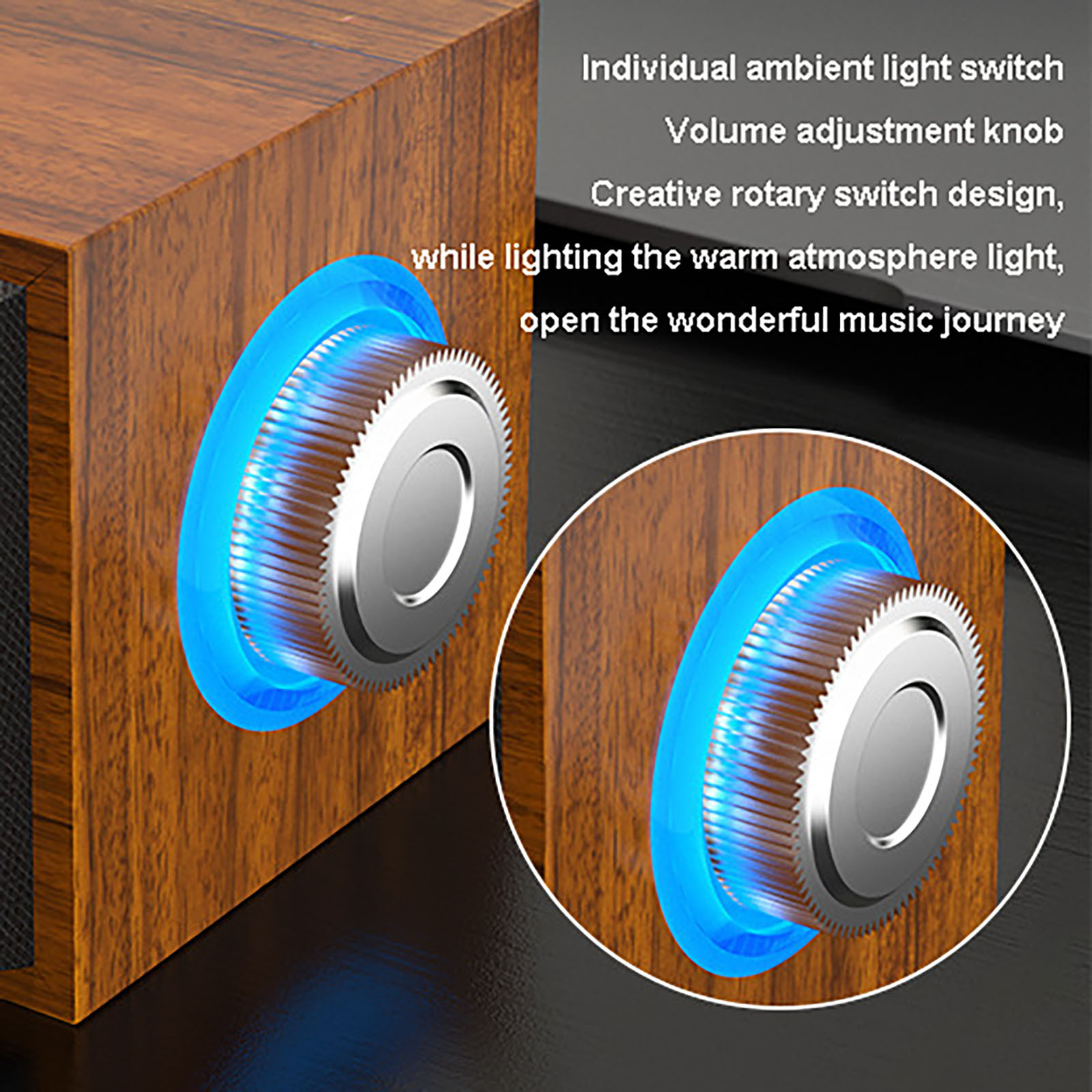 AKTUGKNM Desktop Retro Wooden Speaker With Speakers And Heavy 4D ...