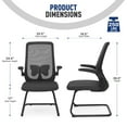 thumbnail image 2 of BEZT 2 PCS Black High Back Sled Base Conference PC Computer Chair Office Reception Guest Seat, 2 of 4