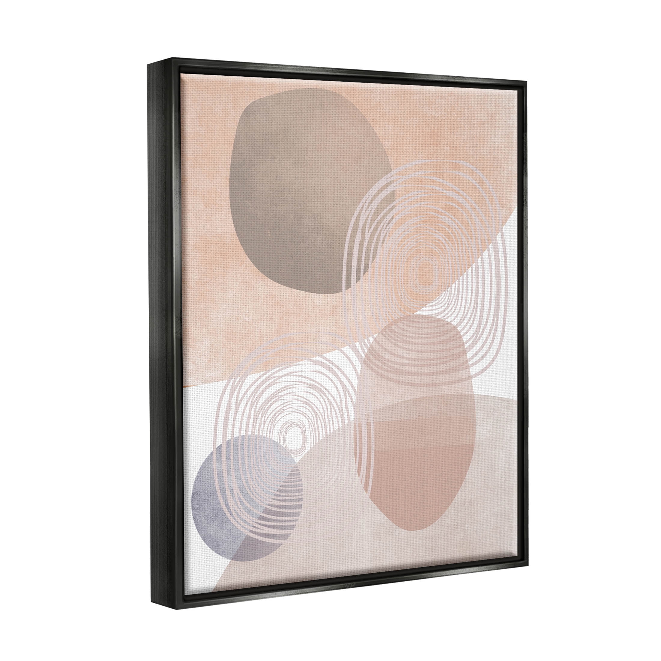 Spiraled Pastel Round Shapes Abstract Graphic Art Jet Black Framed Art Print Wall Art