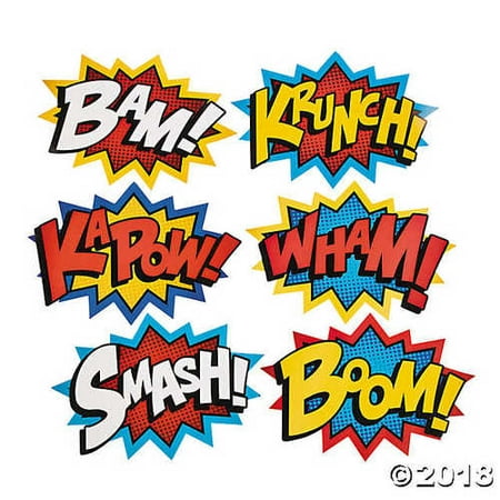 Cardboard Jumbo Superhero Word Cutouts (size: 26