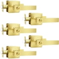thumbnail image 1 of Levier de Porte de Passage en Laiton Doré Brossé Poignées de Porte Intérieures (Ensemble de Levier Antidérapant) pour Portes de Couloir Ou Garde-Robes Réversible pour Portes de Garde-Robe Côté Droit et Gauche Leviers de Porte d'Intérieur à Main, 1 of 8