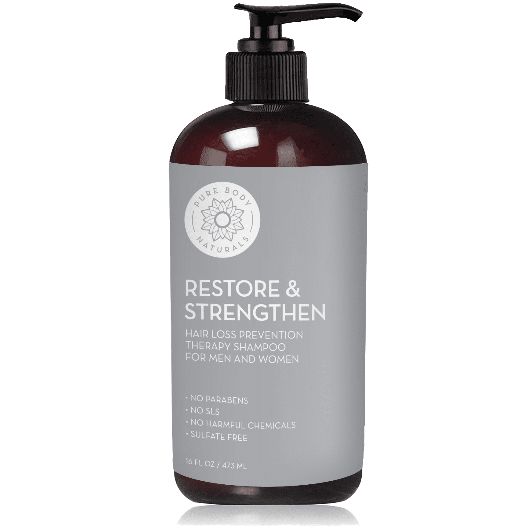 Hair Loss Shampoo to Restore and Strengthen Thinning Hair, for Men and  Women 16 fl oz by Pure Body Naturals 