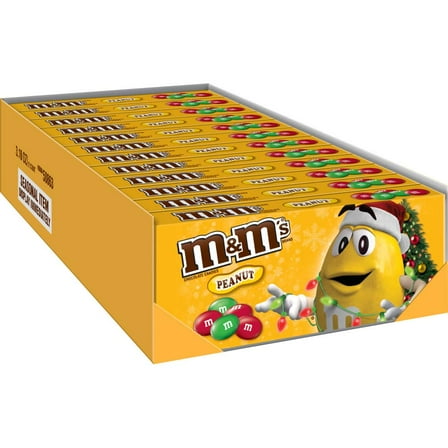 M&M'S Peanut Chocolate Christmas Candy Gift 3.1-Ounce Boxes (Pack of 12)