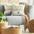 thumbnail image 5 of Ambesonne Birthday Throw Pillow Cover 2 Pack, Hand Writing Greeting, 20", Yellow White, 5 of 5