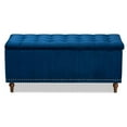 thumbnail image 4 of Bowery Hill Navy Blue Velvet Upholstered Storage Ottoman Bench, 4 of 11