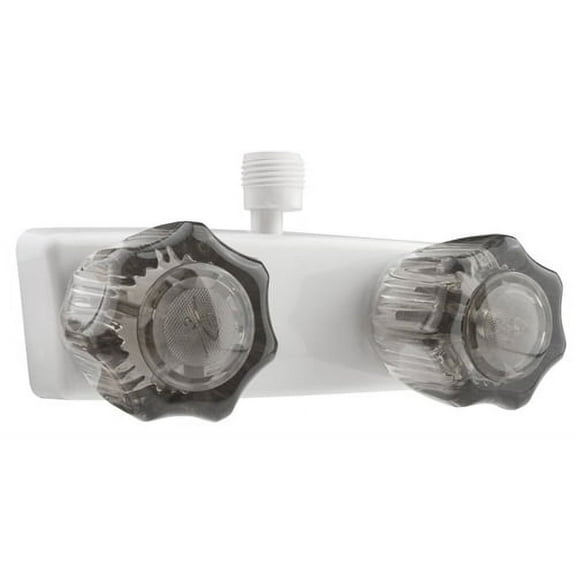 Dura Faucet DF-SA100S-WT White RV Shower Faucet With Smoked Knobs