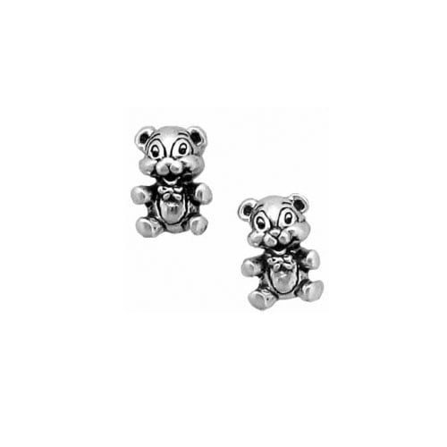 Sterling Silver Teddy Bear Small Earrings Item #501 with Hypoallergenic Posts and Backs