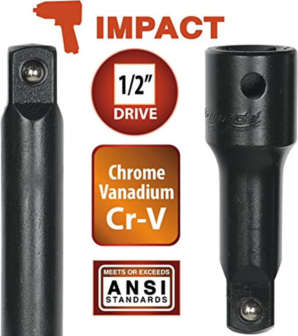 Cr-V 3 Pieces EPAuto 1/2-Inch Drive Impact Socket Extension Bar Set 