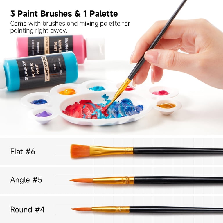 Shuttle Art Acrylic Paint Set, 50 Vintage Colors, 2oz Bottles photo 8