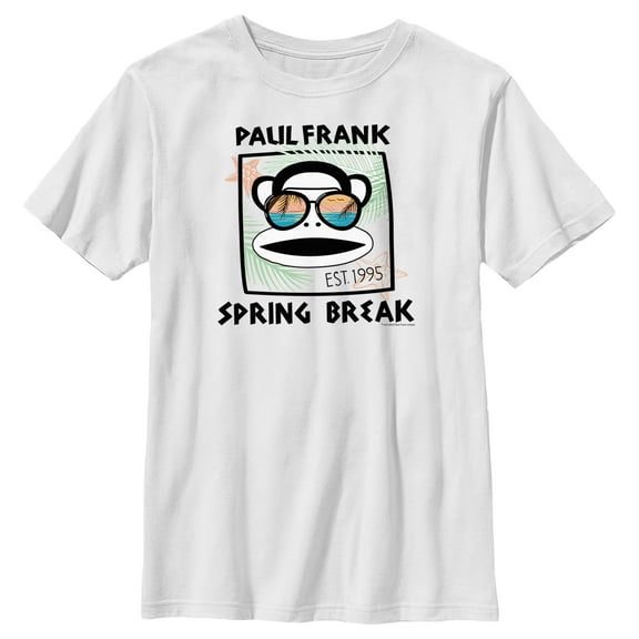 Boy's Paul Frank Spring Break Julius the Monkey  Graphic Tee White Large