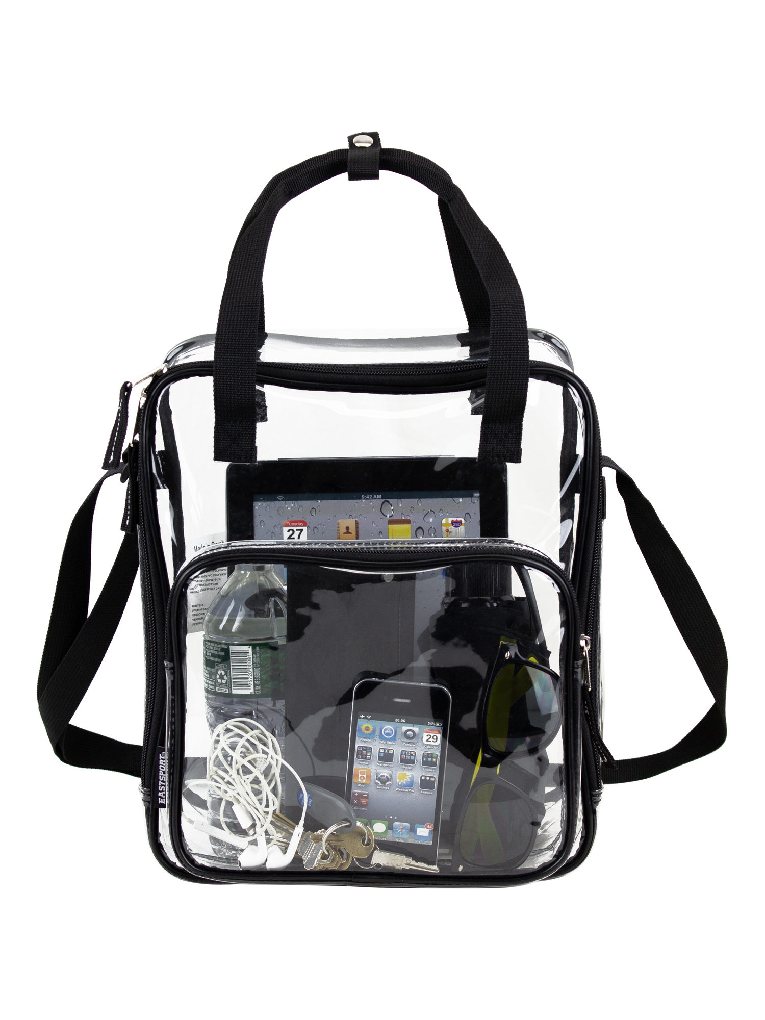 Eastsport Clear Double Handle Stadium Tote, Black Trim photo 7