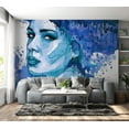 thumbnail image 7 of Tiptophomedecor Abstract Wallpaper Wall Mural - Blue Lady, 7 of 7