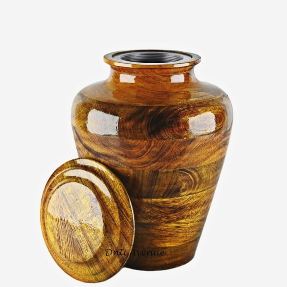Biodegradable Wooden Urns for Human Ashes Adult Male - Female - Cremation Urns for Men - Women - Decorative Urns for Ashes - Large Funeral Urns for Adults up to 250 Cu/in (X-Large: 8x8x11 Inches)