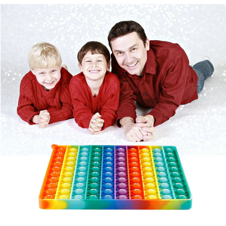 Pop It 2 en 1 MEINRAUM Popit XXL Fidget Toys 100 chiffres Push Bubble  Plopper Jouet anti-stress Sensory Toy Rainbow Planche de multiplication  Jouet éducatif pour enfants : : Jouets