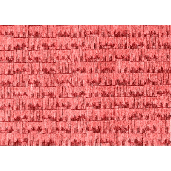 Ahgly Company Indoor Rectangle Abstract Red Contemporary Area Rugs, 3' x 5'