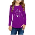 thumbnail image 2 of Huvoen Toddler Baby Boy Girl Long Sleeve Tee Pullover Long Sleeve Round-Neck Blouses & Shirts Girls Long Sleeve Prints Shirts Cute Crewnecks Tops Dressy Casual Blouses Clothes Purple 3 Years, 2 of 5