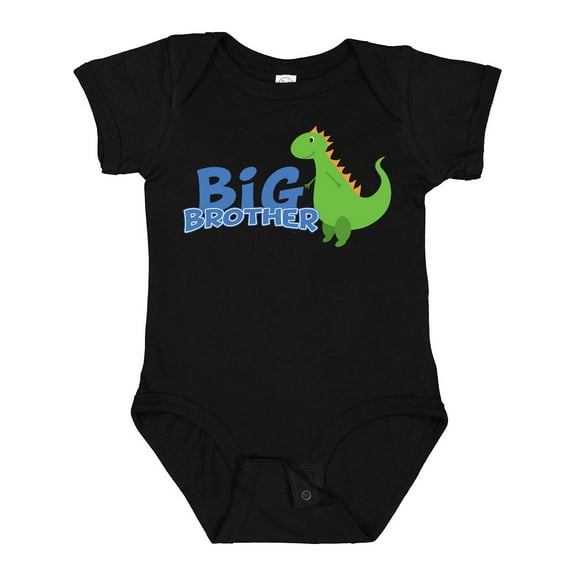 Inktastic Big Brother Green Dinosaur Boys Baby Bodysuit