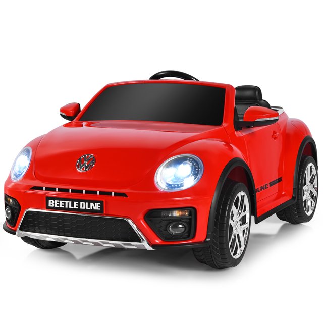 Costway 12V Licensed Volkswagen Beetle Kids Ride On Car w/ Remote Control&FM Radio Red